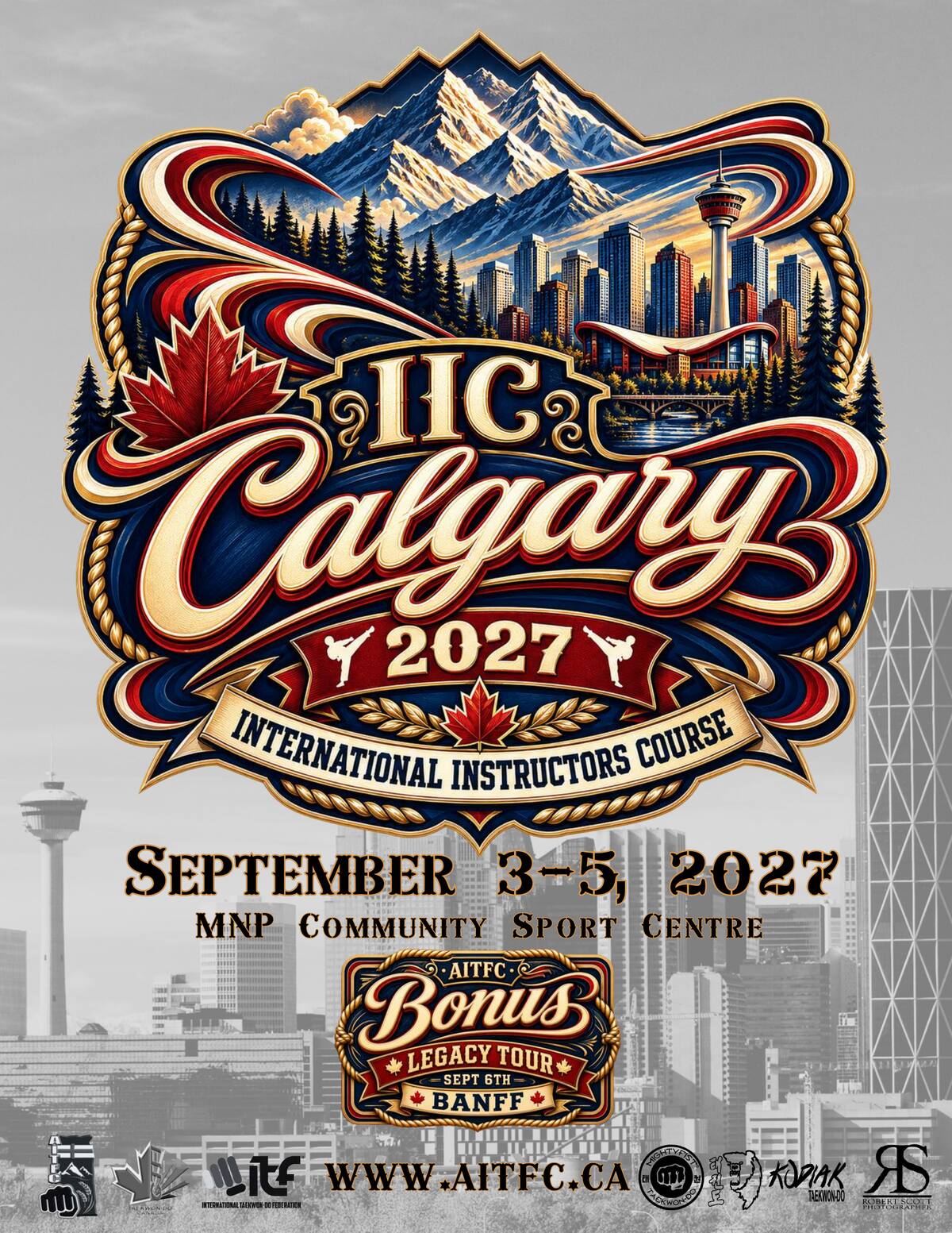 IIC Calgary 2027 International Instructors Course poster – September 3-5, 2027, MNP Community Sport Centre